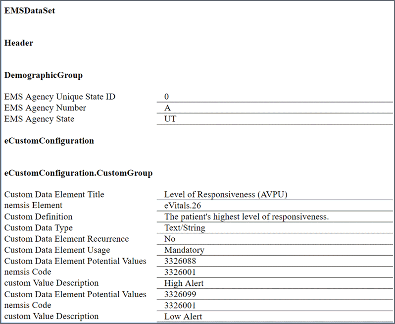 Readable NEMSIS file.